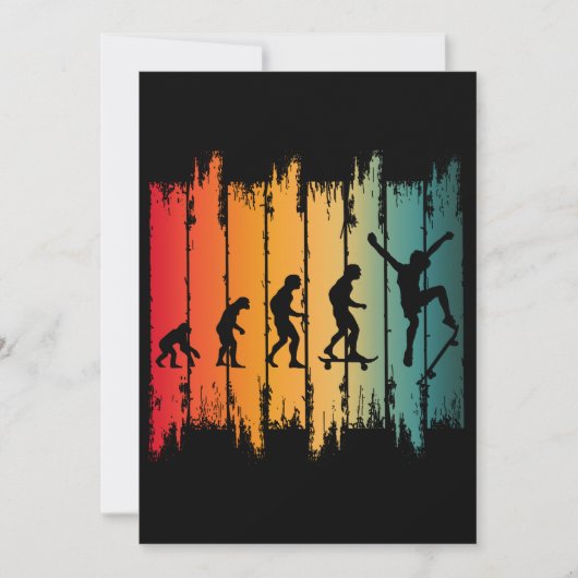 Evolution des Skateboardfahrens Skater Einladung (Vorderseite)