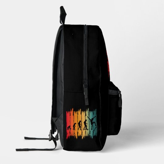 Evolution des Skateboarding-Skaters Bedruckter Rucksack (Links)