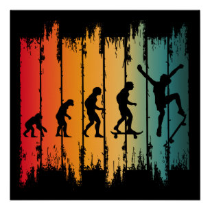 Evolution des Skateboarding-Skaters Poster