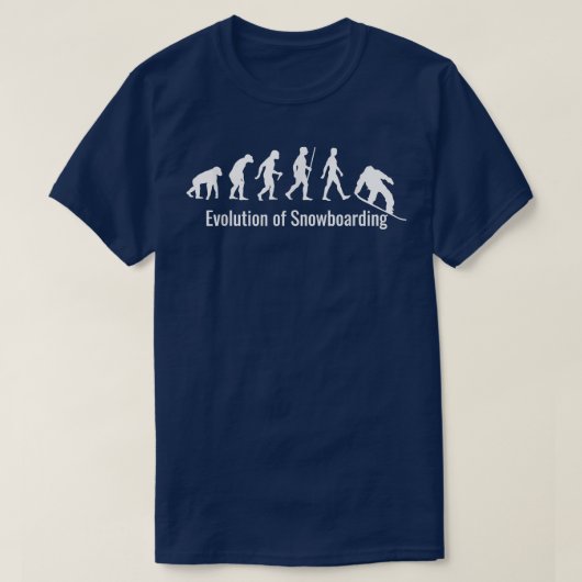 Evolution des Snowboardens des humorvollen Sports T-Shirt (Design vorne)