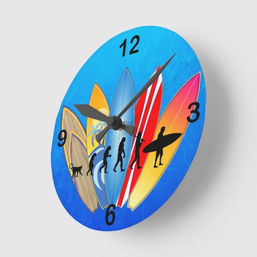 Evolution des Surfens Runde Wanduhr (Winkel)