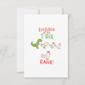 Evolution des T-Rex RAWR! Funny Dino Chicken Karte (Vorderseite)
