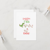 Evolution des T-Rex RAWR! Funny Dino Chicken Karte (Vorderseite/Rückseite Beispiel)