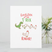 Evolution des T-Rex RAWR! Funny Dino Chicken Save The Date (Stehend Vorderseite)