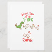 Evolution des T-Rex RAWR! Funny Dino Chicken Save The Date (Vorne/Hinten)