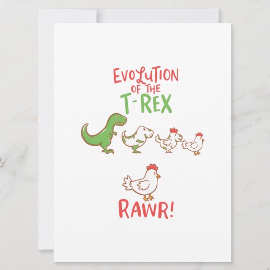 Evolution des T-Rex RAWR! Funny Dino Chicken Save The Date (Vorderseite)