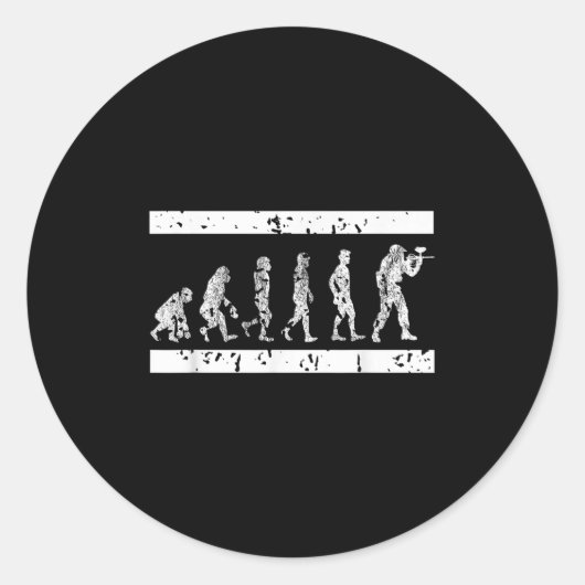 Evolution des taktischen Spiels Paintball Player S Runder Aufkleber (Vorderseite)