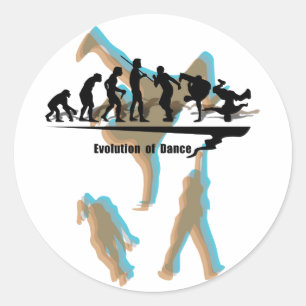 Evolution des Tanzes Runder Aufkleber