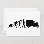Evolution des Transporters Piaggio Ape Postkarte (Vorne/Hinten)