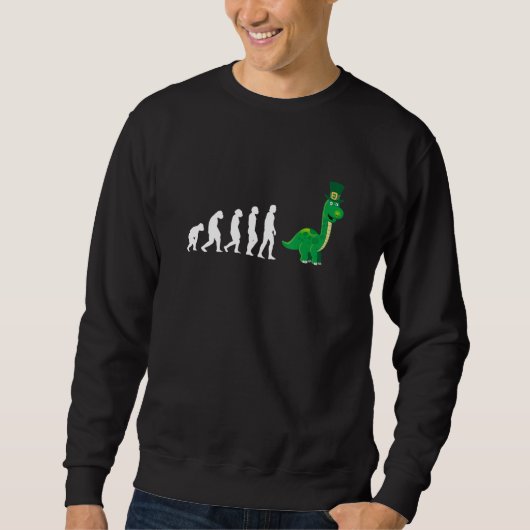 Evolution Dinosaur Dino St Patricks Day Sweatshirt (Vorderseite)