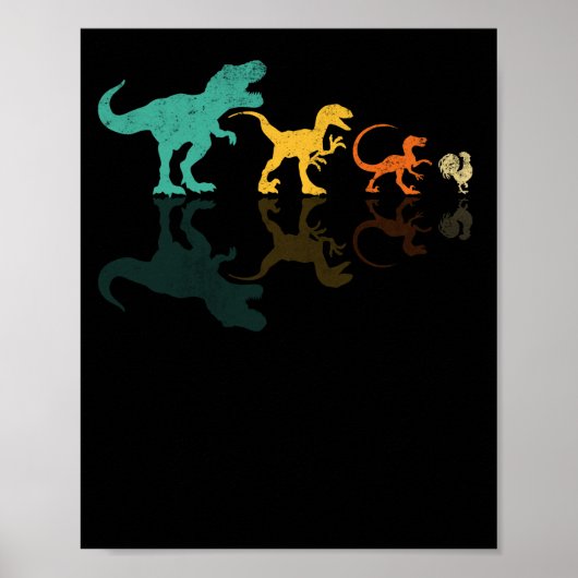 Evolution Dinosaur T Rex Velociraptor Hühner Poster (Vorne)