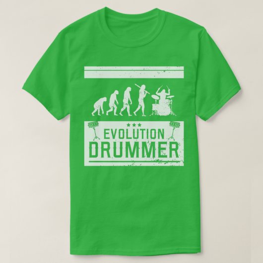 Evolution Drummer Drums Musician (2) T-Shirt (Design vorne)