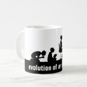 "Evolution eines Apostaates" Kaffeetasse (Vorderseite Links)