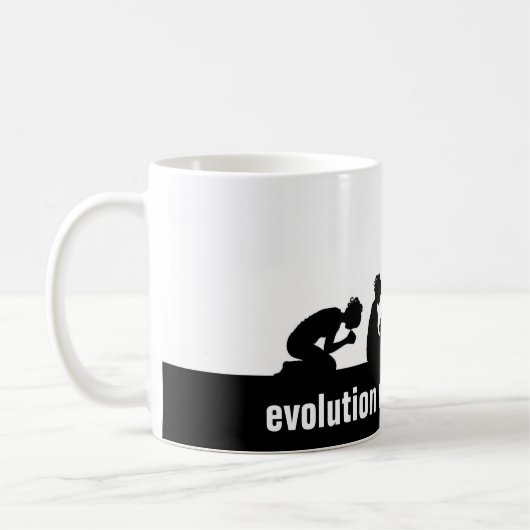 "Evolution eines Apostaates" Kaffeetasse (Links)