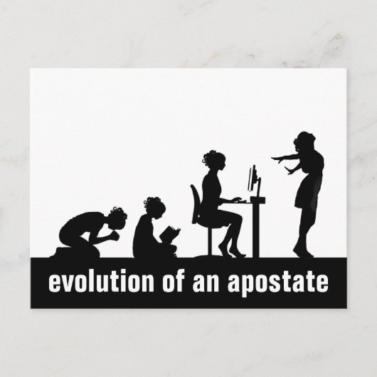"Evolution eines Apostaates" Postkarte (Vorderseite)