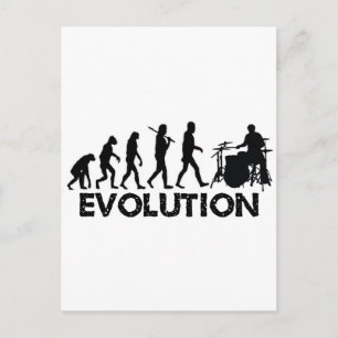 Evolution eines Drummers Postkarte