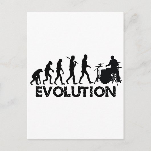 Evolution eines Drummers Postkarte (Vorderseite)
