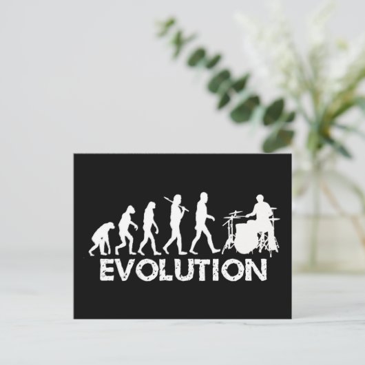 Evolution eines Drummers Postkarte (Stehend Vorderseite)