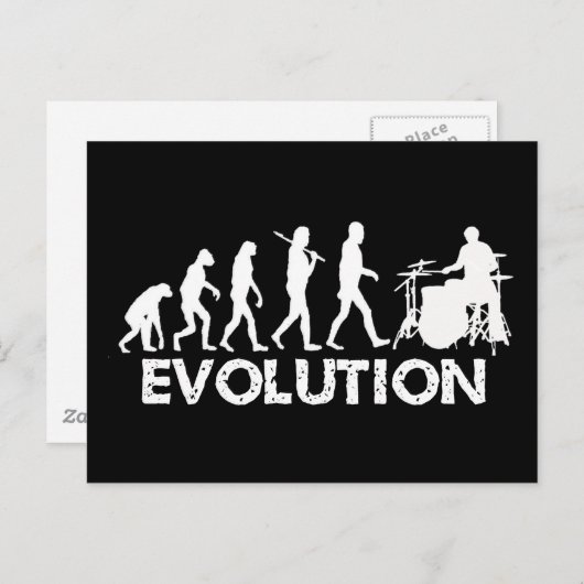 Evolution eines Drummers Postkarte (Vorne/Hinten)