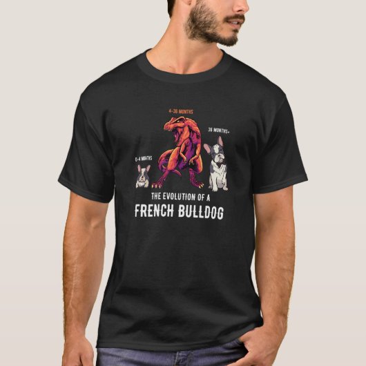 Evolution eines französischen Bulldoggen oder Evol T-Shirt (Vorderseite)