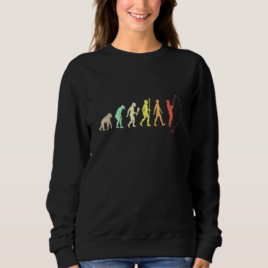 Evolution eines Mannes, der Fischfang rückwärts Vi Sweatshirt (Vorderseite)