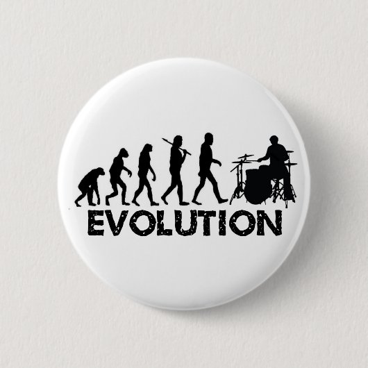 Evolution eines Schlagzeugers Button (Vorderseite)