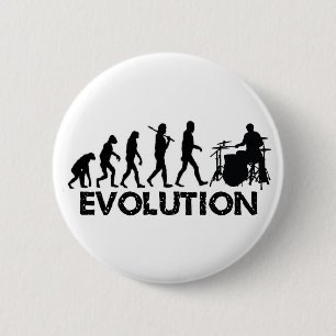 Evolution eines Schlagzeugers Button