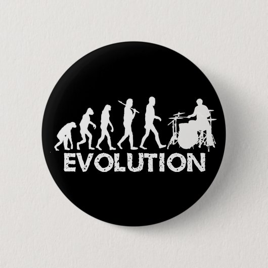 Evolution eines Schlagzeugers Button (Vorderseite)