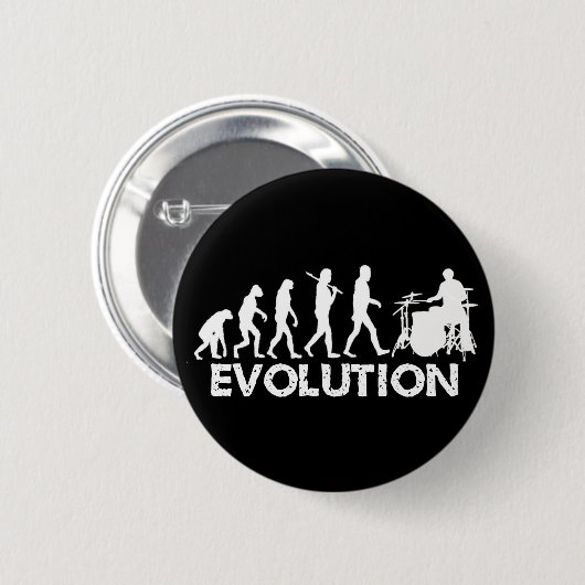 Evolution eines Schlagzeugers Button (Vorne & Hinten)