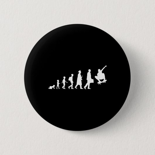 Evolution eines Skateboardfahrers Skater Skateboar Button (Vorderseite)