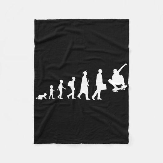 Evolution eines Skateboardfahrers Skater Skateboar Fleecedecke (Vorderseite)