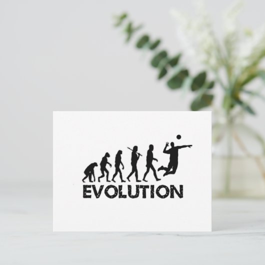 Evolution eines Volleyballspielers Postkarte (Stehend Vorderseite)