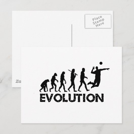 Evolution eines Volleyballspielers Postkarte (Vorne/Hinten)