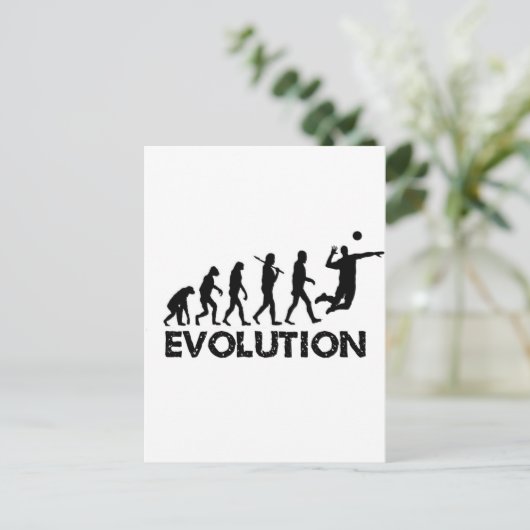 Evolution eines Volleyballspielers Postkarte (Stehend Vorderseite)