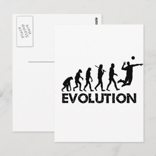 Evolution eines Volleyballspielers Postkarte (Vorne/Hinten)