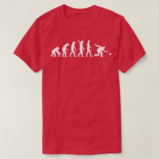 Evolution eines Zehn-Button-Bowler-Bowling T T-Shirt (Design vorne)