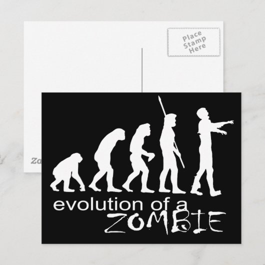 Evolution eines Zombie Postkarte (Vorne/Hinten)