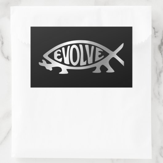 Evolution - Evolve Rechteckiger Aufkleber (Tasche)