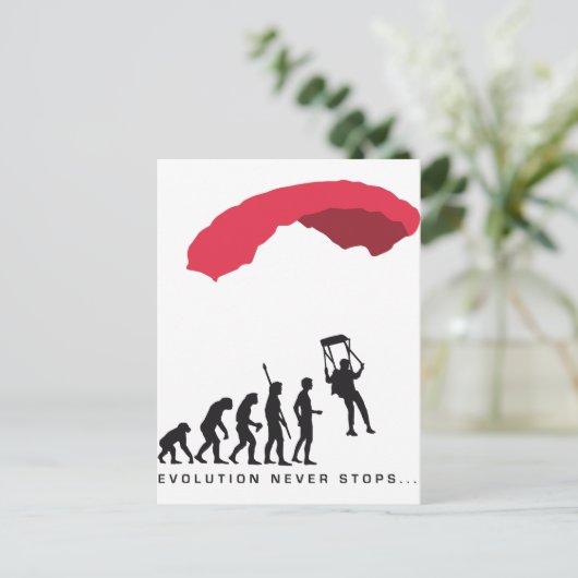 Evolution Fallschirm Postkarte (Stehend Vorderseite)