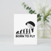 Evolution Fallschirmspringen geboren Postkarte (Stehend Vorderseite)