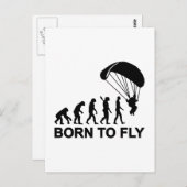 Evolution Fallschirmspringen geboren Postkarte (Vorne/Hinten)