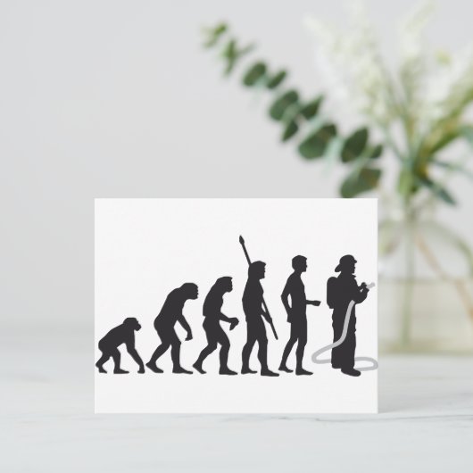 Evolution Firefighter Postkarte (Stehend Vorderseite)