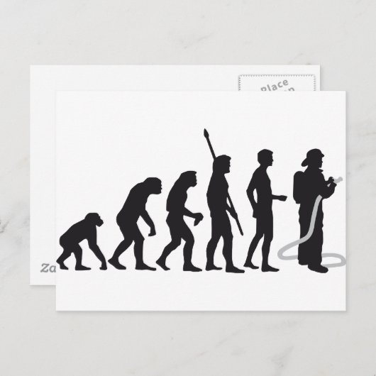 Evolution Firefighter Postkarte (Vorne/Hinten)