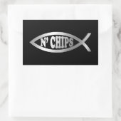Evolution - Fische "n" Chips Rechteckiger Aufkleber (Tasche)