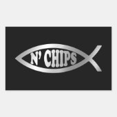 Evolution - Fische "n" Chips Rechteckiger Aufkleber (Vorderseite)