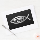 Evolution - Fische "n" Chips Rechteckiger Aufkleber (Umschlag)
