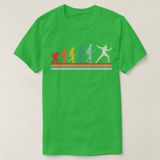 Evolution Funny Fencing Sportlicher Spaß für Fence T-Shirt (Design vorne)