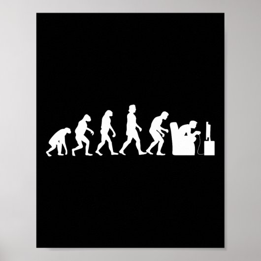 Evolution Funny Retro Video Game Gamer Nerd Gesche Poster (Vorne)