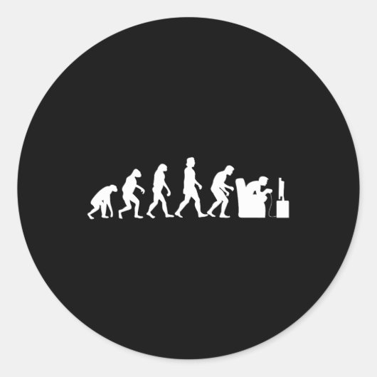 Evolution Funny Retro Video Game Gamer Nerd Gesche Runder Aufkleber (Vorderseite)