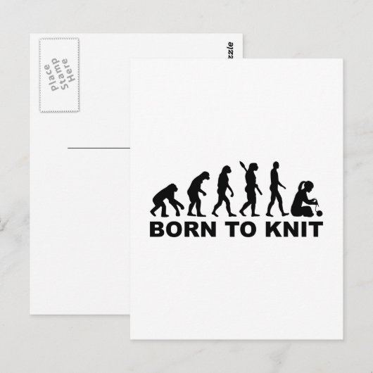 Evolution für den Strick geboren Postkarte (Vorne/Hinten)